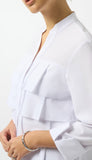 Stretch Poplin Ruffled Blouse