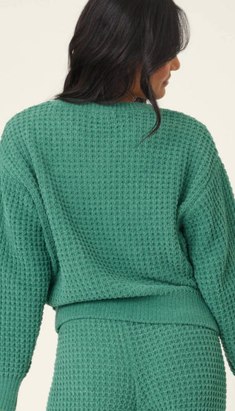 Long Sleeve Cozy Chenille Waffle Top