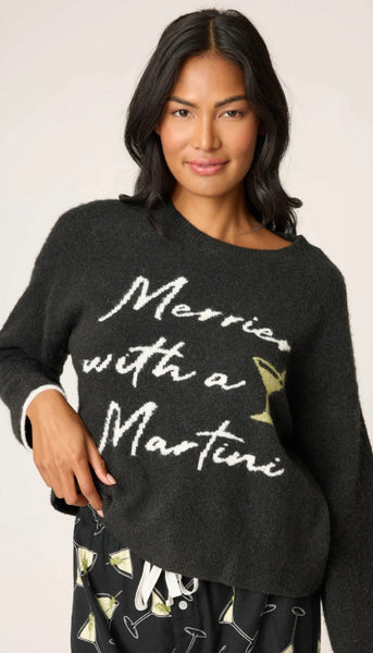 Long Sleeve Top-Merrier With A Martini