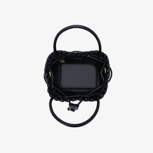 Perrie Bucket Mini Woven Square - Black