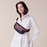 Charles Crossbody Medium-Black BG,Red Zip