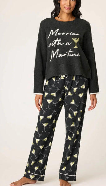Long Sleeve Top-Merrier With A Martini