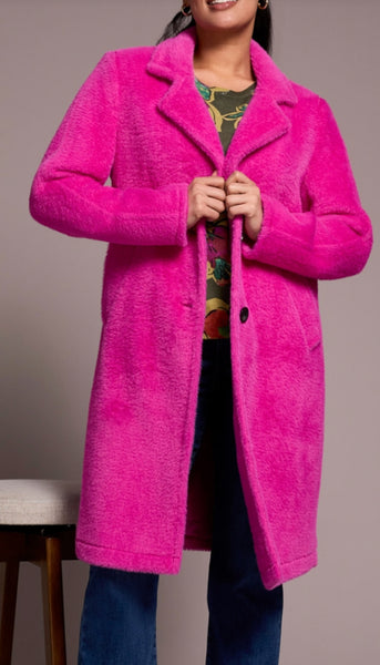 Long Sleeve Button Front Coat With Lining