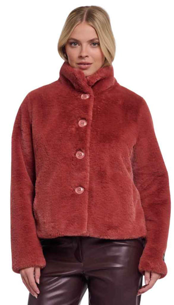 Single Breasted Fake Fur Jacket