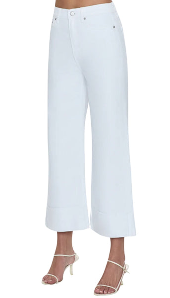 Lana Crop-Cuff, High Rise Wide - Vivid White
