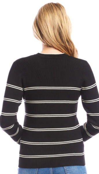 Double Stripe Ribbed Sweater