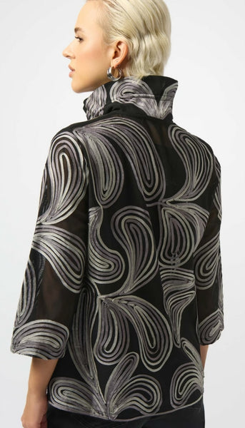 Embroidered Mesh Straight Jacket