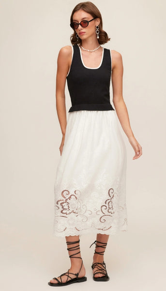Alicia Contrast Midi Dress