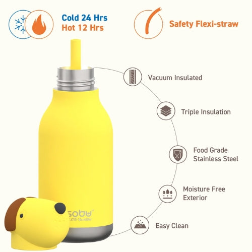 Bestie Beige Dog Water Bottle 16 Ounces