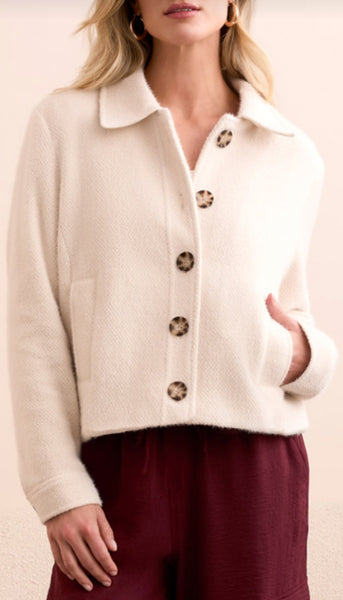Long Sleeve Button Front Lined Jacket