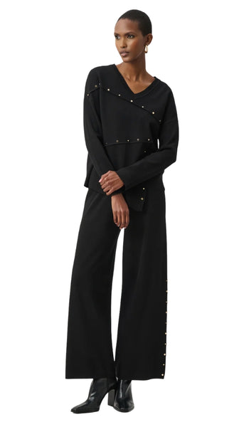 Asymetric Sweater With Metal Studs