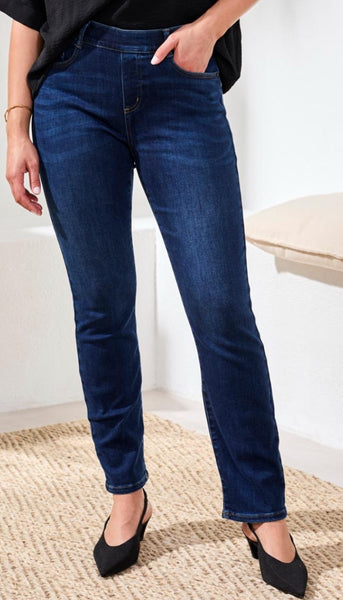 Sophia Curvy Pull On Crop Jean - Dark Night