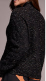 Mock Neck Puff Sleeve High Low Sweater