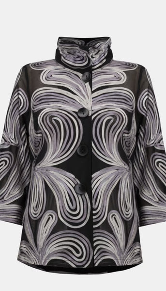 Embroidered Mesh Straight Jacket