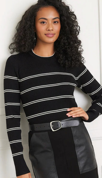 Double Stripe Ribbed Sweater
