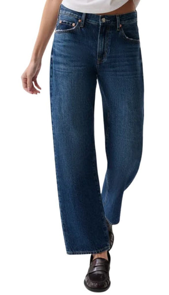 Lexi Mid Rise Bowed Straight - Moonwave