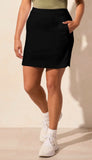 Pull On Skort with Rounded Slits