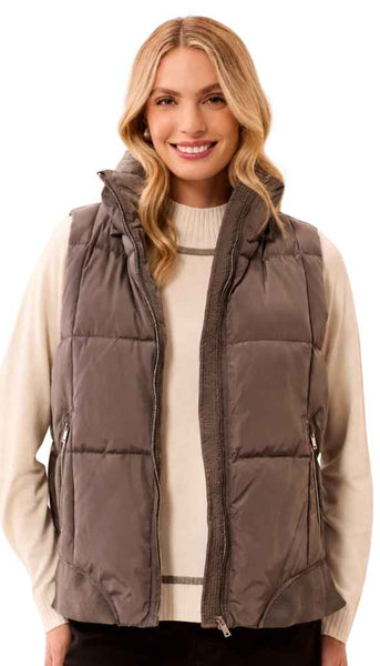 Quilted Vest With Removable Hood