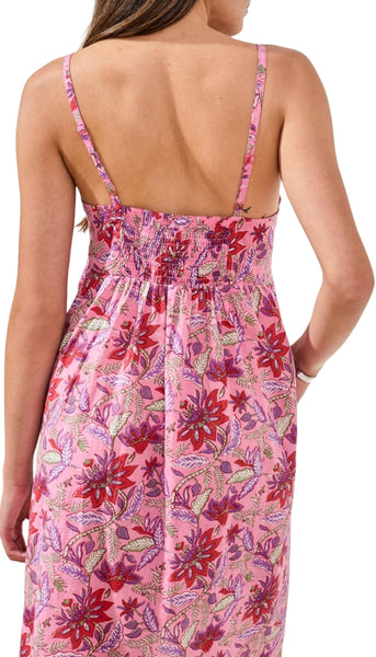 Unlined Dress With Back Smock & Pocket