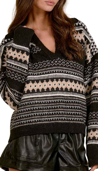 V-Neck Collar Sweater