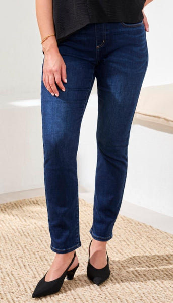 Sophia Curvy Pull On Crop Jean - Dark Night