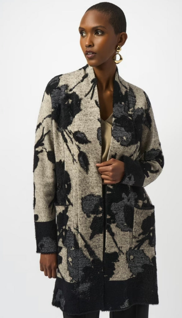 Abstract Jacquard Long Cardigan