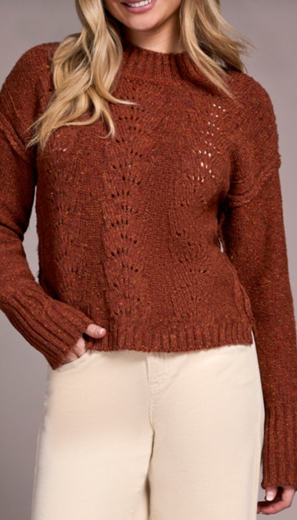 Crew Neck Sweater With Puff Sleeve