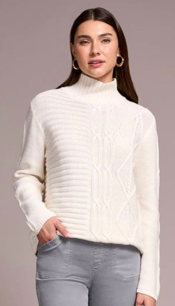 Mock Neck Sweater With Special Wash