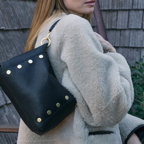 Bryant Medium-Black Brushed Gold - Red Zip