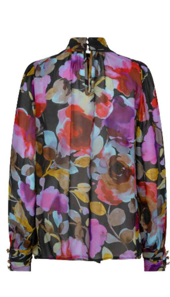 Glowing Blossom Scarf Blouse