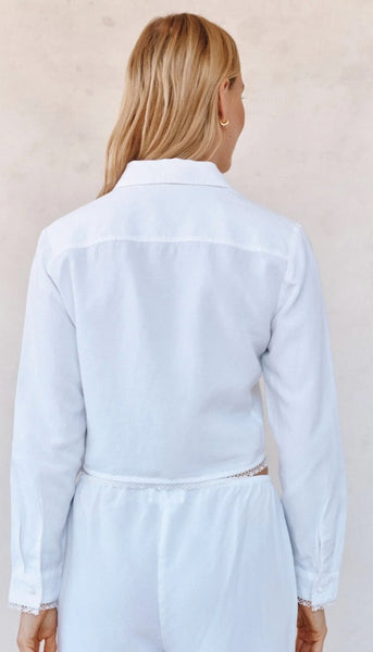 Long Sleeve Cropped Shirt With Trim