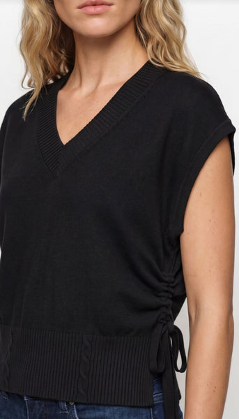 Vneck Dolman Popover Sweater With Tie
