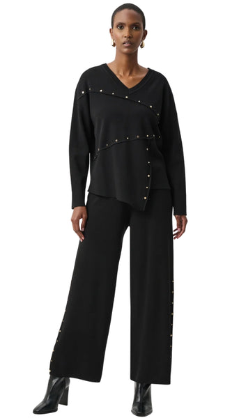 Wide Leg Pull On Sweater Pants