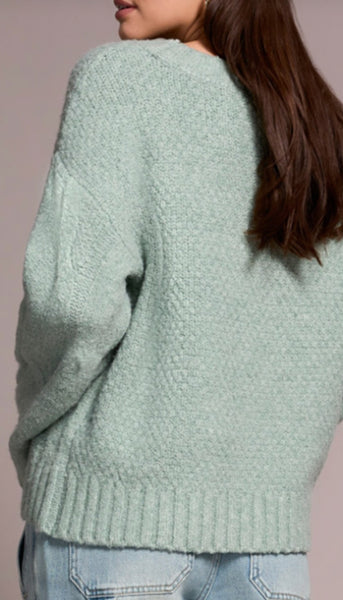 Crew Neck Loose Fit Cable Sweater