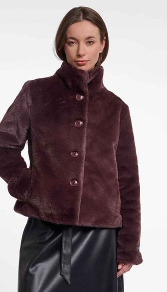 Single Breasted Fake Fur Jacket