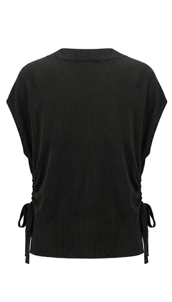 Vneck Dolman Popover Sweater With Tie