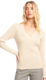 Ribbed V Neck Sweater