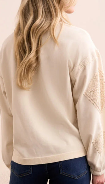 Crew Neck Applique Detail