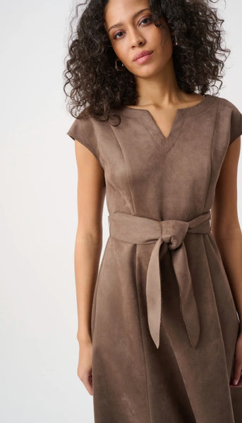 Scuba Suede Fit-And-Flare Dress