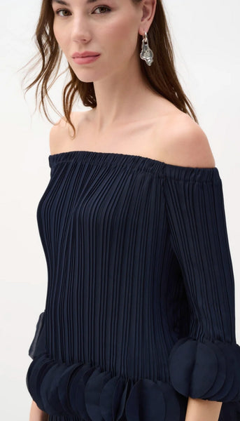 Georgette Off Shoulder Pleated