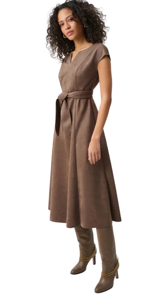 Scuba Suede Fit-And-Flare Dress