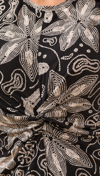 Sleeve Dress With Front Detail