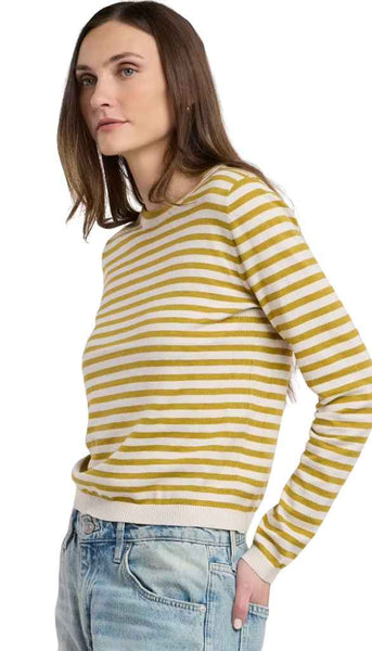 Long Sleeve Stripe Crewneck Sweater