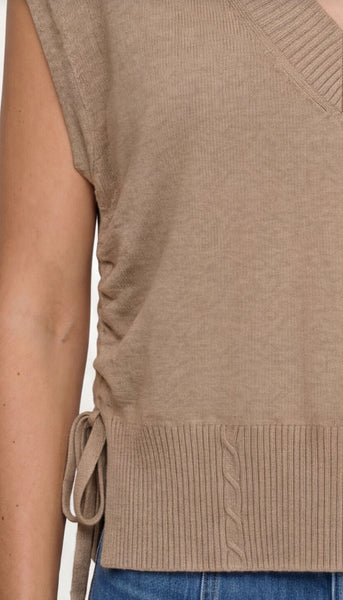 Vneck Dolman Popover Sweater With Tie