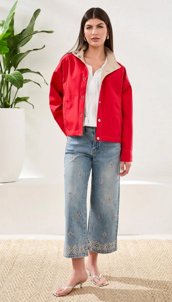 Long Sleeve Snap Front Reversible Jacket