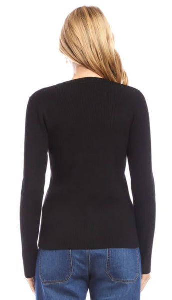 Ribbed V Neck Sweater