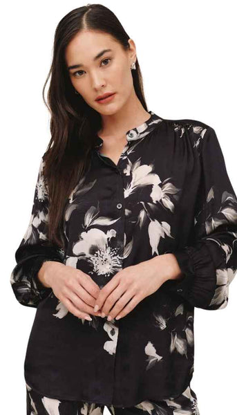 Long Sleeve Manderin Collar Shirt
