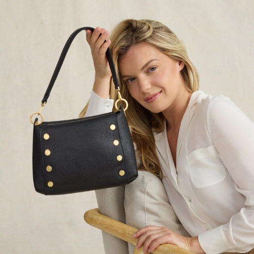 Bryant Medium-Black Brushed Gold - Red Zip