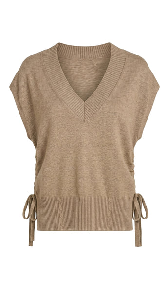 Vneck Dolman Popover Sweater With Tie