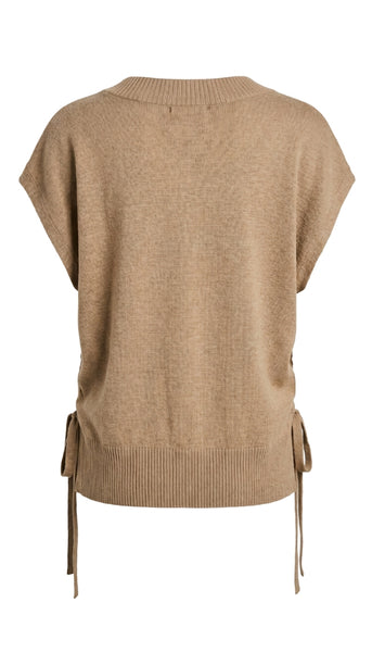 Vneck Dolman Popover Sweater With Tie